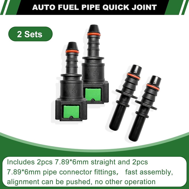 Japtend Fuel Line Quick Connect Set, 2 Sets Fuel Line Hose Release Connect Fittings Include Straight Pipe Connector SAE 7.89mm to ID 6mm - Image 5